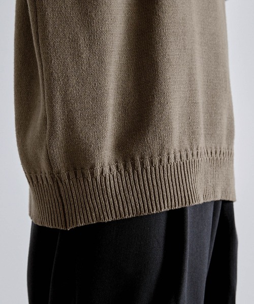 Like Us（ライクアス）の「【Like Us】モックネックダブルリブルーズプルオーバーニット（ニット/セーター・メンズ・ホワイト/ブラック/ベージュ/ブラウン/カーキ/イエロー/オレンジ/ダークグレー/グレイッシュベージュ/グレイッシュブルー・M/L/XL）」の17枚目の写真