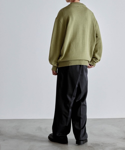 Like Us（ライクアス）の「【Like Us】モックネックダブルリブルーズプルオーバーニット（ニット/セーター・メンズ・ホワイト/ブラック/ベージュ/ブラウン/カーキ/イエロー/オレンジ/ダークグレー/グレイッシュベージュ/グレイッシュブルー・M/L/XL）」の20枚目の写真