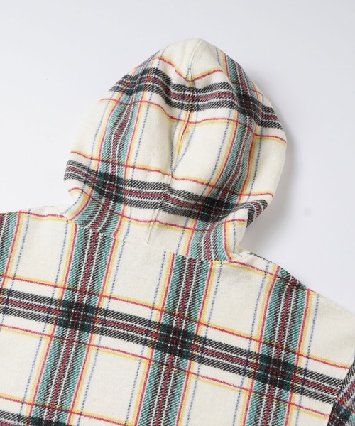 X-girl(エックスガール)の「SHAGGY PLAID HOODIE(パーカー・レディース・オフホワイト/チャコール・S/M)」の10枚目の写真