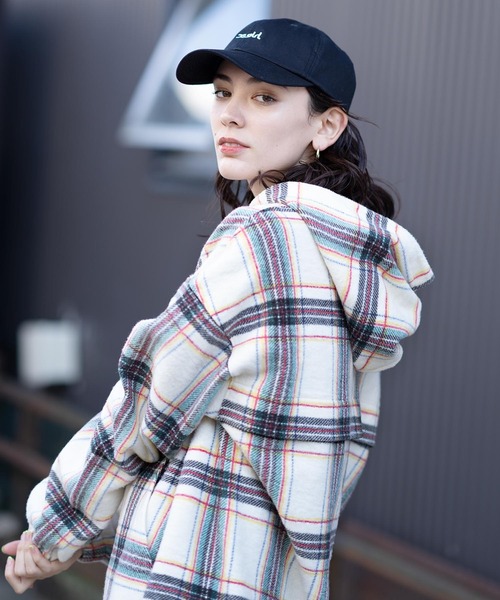 X-girl(エックスガール)の「SHAGGY PLAID HOODIE(パーカー・レディース・オフホワイト/チャコール・S/M)」の17枚目の写真