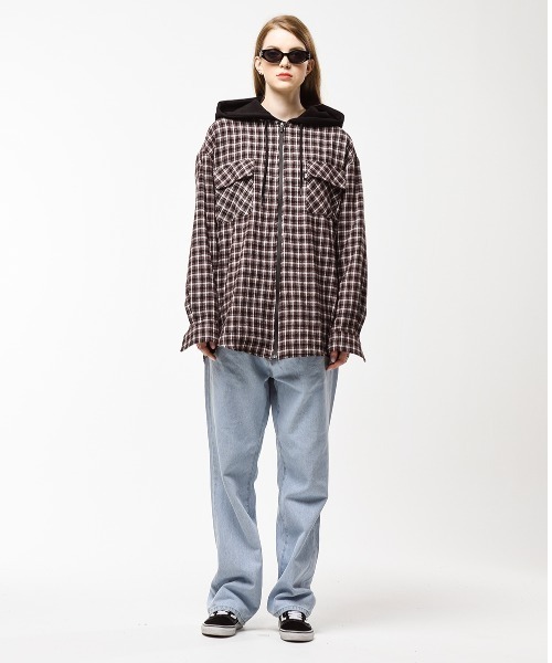 SHETHISCOMMA（シディスコンマ）の「【SHETHISCOMMA/シディスコンマ】STC HOOD SHIRTS（シャツ/ブラウス・メンズ・ブラック・FREE）」の6枚目の写真