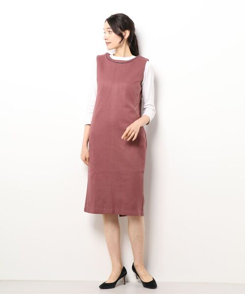 KOBE LETTUCE(コウベレタス)の「パイピングジャンスカワンピース(ジャンパースカート・レディース・ブラウン系その他/ブラック系/ブラック系その他/ピンク系・FREE)」の5枚目の写真