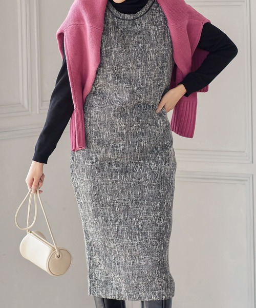 KOBE LETTUCE(コウベレタス)の「パイピングジャンスカワンピース(ジャンパースカート・レディース・ブラウン系その他/ブラック系/ブラック系その他/ピンク系・FREE)」の8枚目の写真