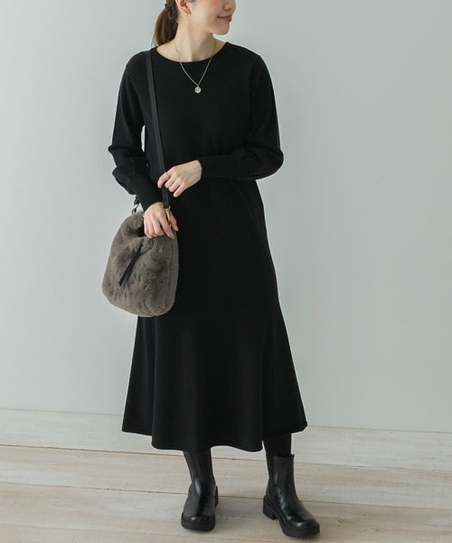 URBAN RESEARCH Sonny Label（アーバンリサーチサニーレーベル）の「マーメードフレアニットワンピース（ワンピース・レディース・ブラック/グレー/ベージュ系その他・FREE）」の2枚目の写真