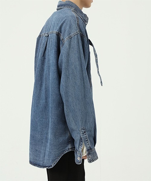 WESTBOY(ウエストボーイ)の「【WB ORIGINALS】Belted Denim Shirt WO21W4TP18(シャツ/ブラウス・メンズ・ブルー・M/L/XL)」の4枚目の写真