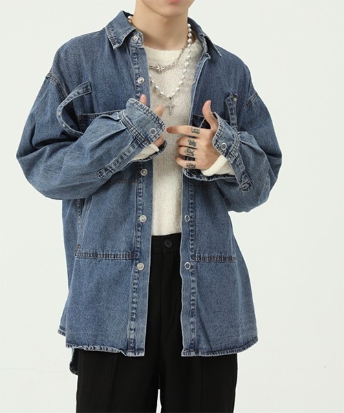 WESTBOY(ウエストボーイ)の「【WB ORIGINALS】Belted Denim Shirt WO21W4TP18(シャツ/ブラウス・メンズ・ブルー・M/L/XL)」の5枚目の写真
