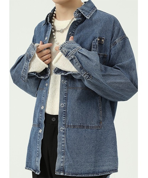 WESTBOY(ウエストボーイ)の「【WB ORIGINALS】Belted Denim Shirt WO21W4TP18(シャツ/ブラウス・メンズ・ブルー・M/L/XL)」の7枚目の写真