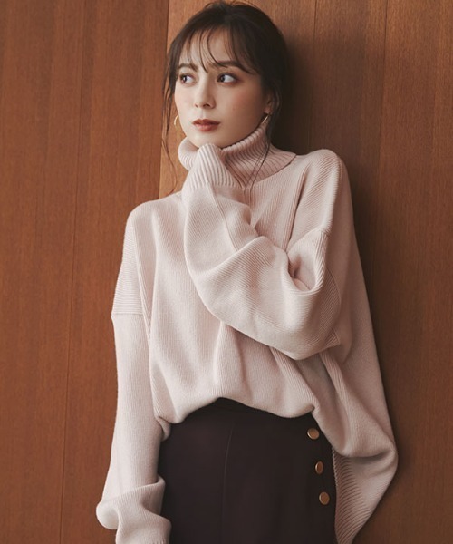 anuans(アニュアンス)の「タートルネックプルオーバー(ニット/セーター・レディース・アイボリー/ベージュ/ピンク/キャメル/ブラック・FREE)」の5枚目の写真