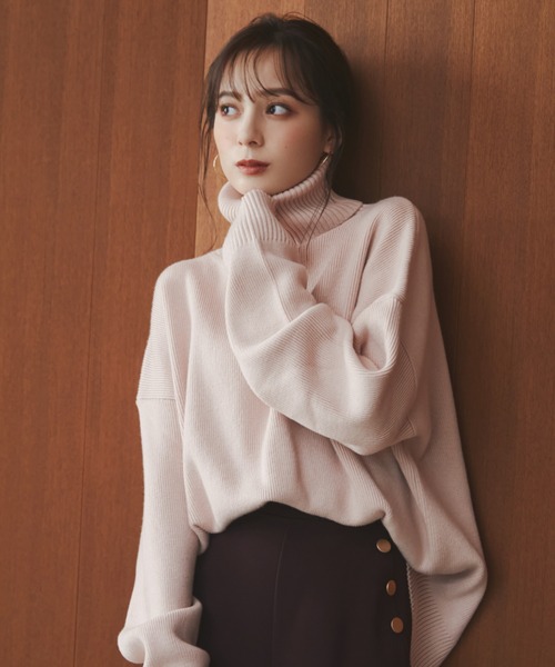 anuans(アニュアンス)の「タートルネックプルオーバー(ニット/セーター・レディース・アイボリー/ベージュ/ピンク/キャメル/ブラック・FREE)」の14枚目の写真