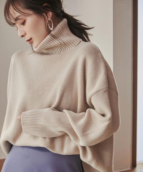 anuans(アニュアンス)の「タートルネックプルオーバー(ニット/セーター・レディース・アイボリー/ベージュ/ピンク/キャメル/ブラック・FREE)」の6枚目の写真