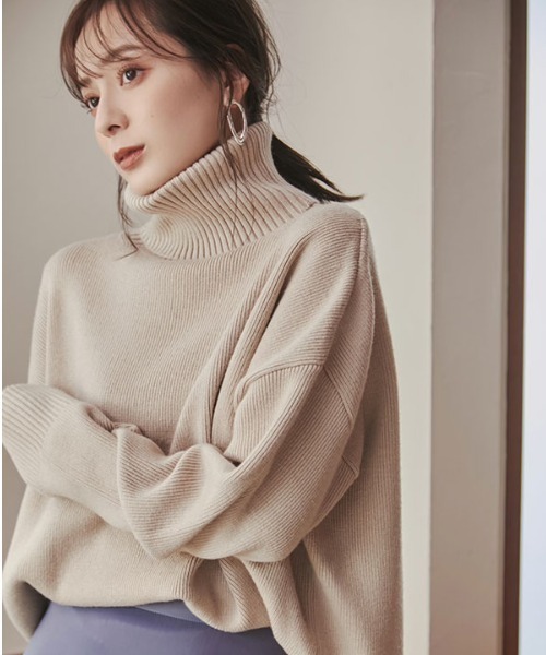 anuans(アニュアンス)の「タートルネックプルオーバー(ニット/セーター・レディース・アイボリー/ベージュ/ピンク/キャメル/ブラック・FREE)」の8枚目の写真