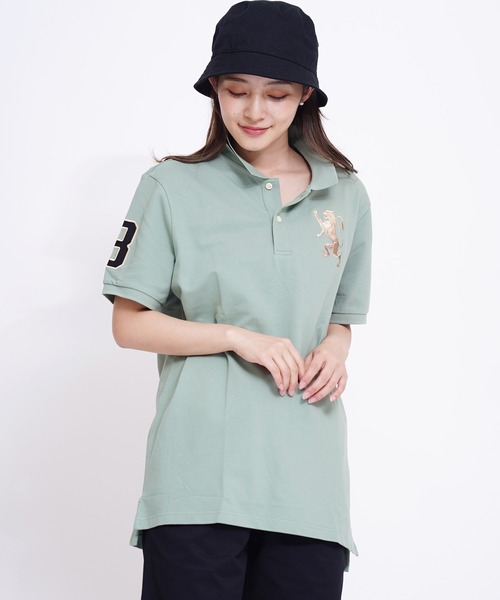 GIORDANO（ジョルダーノ）の「[GIORDANO] ビッグライオン半袖ポロシャツ (ユニセックス)（ポロシャツ・レディース・ホワイト/ブラック/ネイビー/レッド/オリーブ/サックスブルー/ブルー/グリーン/杢グレー/グリーン系その他/ブルー系その他/ライトイエロー/ライトピンク/オレンジ系その他・SMALL/MEDIUM/LARGE/X-LARGE/XX-LARGE）」の6枚目の写真