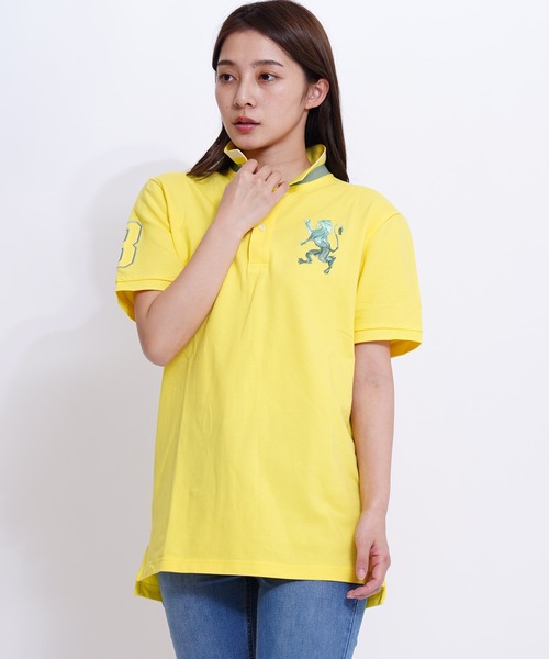 GIORDANO（ジョルダーノ）の「[GIORDANO] ビッグライオン半袖ポロシャツ (ユニセックス)（ポロシャツ・レディース・ホワイト/ブラック/ネイビー/レッド/オリーブ/サックスブルー/ブルー/グリーン/杢グレー/グリーン系その他/ブルー系その他/ライトイエロー/ライトピンク/オレンジ系その他・SMALL/MEDIUM/LARGE/X-LARGE/XX-LARGE）」の11枚目の写真