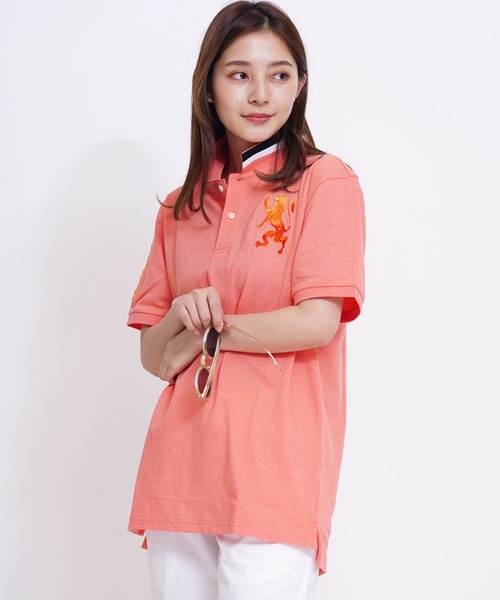 GIORDANO（ジョルダーノ）の「[GIORDANO] ビッグライオン半袖ポロシャツ (ユニセックス)（ポロシャツ・レディース・ホワイト/ブラック/ネイビー/レッド/オリーブ/サックスブルー/ブルー/グリーン/杢グレー/グリーン系その他/ブルー系その他/ライトイエロー/ライトピンク/オレンジ系その他・SMALL/MEDIUM/LARGE/X-LARGE/XX-LARGE）」の14枚目の写真