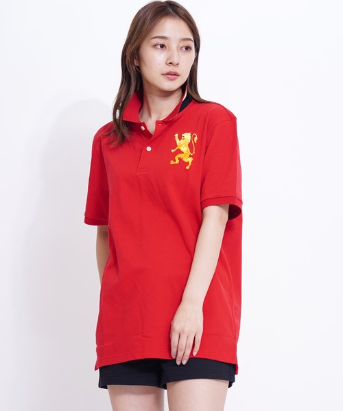 GIORDANO（ジョルダーノ）の「[GIORDANO] ビッグライオン半袖ポロシャツ (ユニセックス)（ポロシャツ・レディース・ホワイト/ブラック/ネイビー/レッド/オリーブ/サックスブルー/ブルー/グリーン/杢グレー/グリーン系その他/ブルー系その他/ライトイエロー/ライトピンク/オレンジ系その他・SMALL/MEDIUM/LARGE/X-LARGE/XX-LARGE）」の13枚目の写真