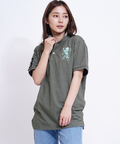 GIORDANO（ジョルダーノ）の「[GIORDANO] ビッグライオン半袖ポロシャツ (ユニセックス)（ポロシャツ・レディース・ホワイト/ブラック/ネイビー/レッド/オリーブ/サックスブルー/ブルー/グリーン/杢グレー/グリーン系その他/ブルー系その他/ライトイエロー/ライトピンク/オレンジ系その他・SMALL/MEDIUM/LARGE/X-LARGE/XX-LARGE）」の4枚目の写真