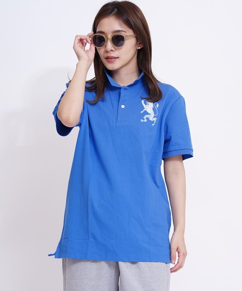 GIORDANO（ジョルダーノ）の「[GIORDANO] ビッグライオン半袖ポロシャツ (ユニセックス)（ポロシャツ・レディース・ホワイト/ブラック/ネイビー/レッド/オリーブ/サックスブルー/ブルー/グリーン/杢グレー/グリーン系その他/ブルー系その他/ライトイエロー/ライトピンク/オレンジ系その他・SMALL/MEDIUM/LARGE/X-LARGE/XX-LARGE）」の9枚目の写真