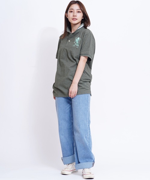 GIORDANO（ジョルダーノ）の「[GIORDANO] ビッグライオン半袖ポロシャツ (ユニセックス)（ポロシャツ・レディース・ホワイト/ブラック/ネイビー/レッド/オリーブ/サックスブルー/ブルー/グリーン/杢グレー/グリーン系その他/ブルー系その他/ライトイエロー/ライトピンク/オレンジ系その他・SMALL/MEDIUM/LARGE/X-LARGE/XX-LARGE）」の21枚目の写真