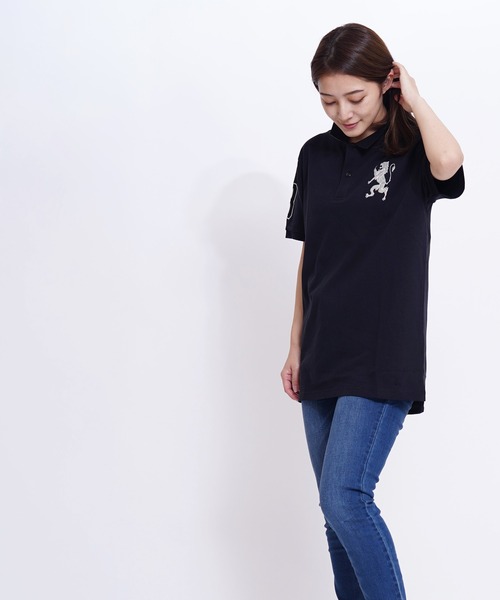 GIORDANO（ジョルダーノ）の「[GIORDANO] ビッグライオン半袖ポロシャツ (ユニセックス)（ポロシャツ・レディース・ホワイト/ブラック/ネイビー/レッド/オリーブ/サックスブルー/ブルー/グリーン/杢グレー/グリーン系その他/ブルー系その他/ライトイエロー/ライトピンク/オレンジ系その他・SMALL/MEDIUM/LARGE/X-LARGE/XX-LARGE）」の18枚目の写真