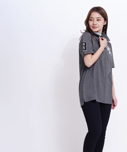 GIORDANO（ジョルダーノ）の「[GIORDANO] ビッグライオン半袖ポロシャツ (ユニセックス)（ポロシャツ・レディース・ホワイト/ブラック/ネイビー/レッド/オリーブ/サックスブルー/ブルー/グリーン/杢グレー/グリーン系その他/ブルー系その他/ライトイエロー/ライトピンク/オレンジ系その他・SMALL/MEDIUM/LARGE/X-LARGE/XX-LARGE）」の20枚目の写真