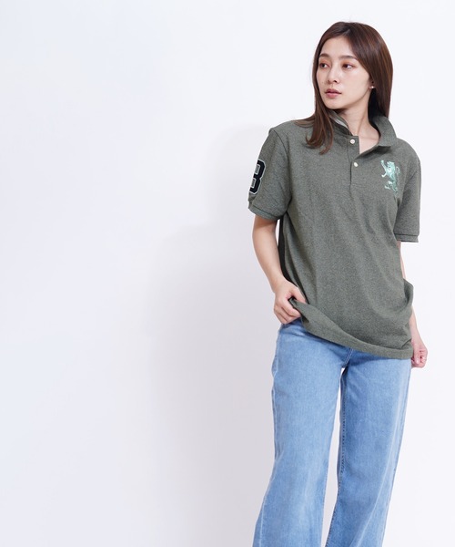 GIORDANO（ジョルダーノ）の「[GIORDANO] ビッグライオン半袖ポロシャツ (ユニセックス)（ポロシャツ・レディース・ホワイト/ブラック/ネイビー/レッド/オリーブ/サックスブルー/ブルー/グリーン/杢グレー/グリーン系その他/ブルー系その他/ライトイエロー/ライトピンク/オレンジ系その他・SMALL/MEDIUM/LARGE/X-LARGE/XX-LARGE）」の22枚目の写真