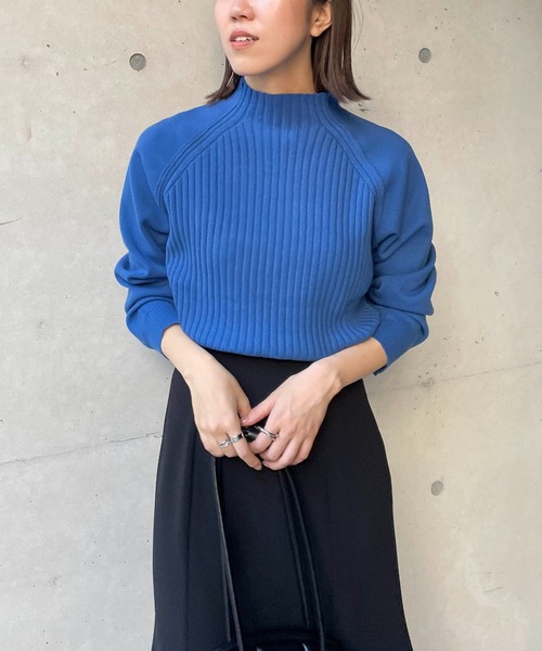 CAPRICIEUX LE'MAGE（カプリシューレマージュ）の「2WAYラウンドプルオーバー（ニット/セーター・レディース・オフホワイト/ブルー/オレンジ/ブラック・FREE）」の17枚目の写真