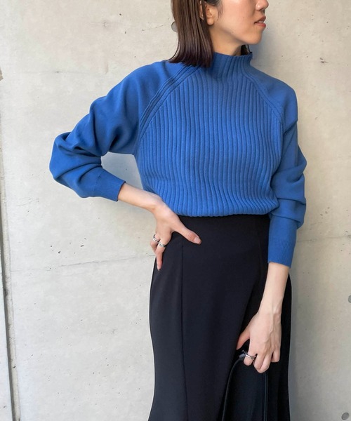 CAPRICIEUX LE'MAGE（カプリシューレマージュ）の「2WAYラウンドプルオーバー（ニット/セーター・レディース・オフホワイト/ブルー/オレンジ/ブラック・FREE）」の19枚目の写真