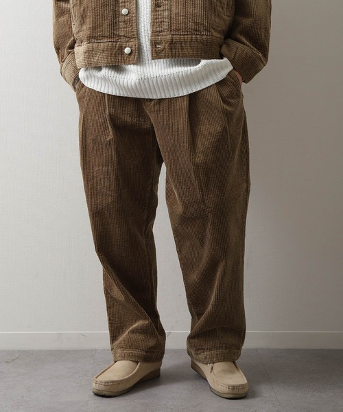 ZIP FIVE（ジップファイブ）の「【ZIP FIVE】 ドローコード内蔵 コーデュロイ ワイド タック パンツ（チノパンツ・メンズ・ブラック/ベージュ/ブラウン/グレー/カーキ/オレンジ/アイボリー/チャコール・MEDIUM/LARGE/X-LARGE）」の7枚目の写真