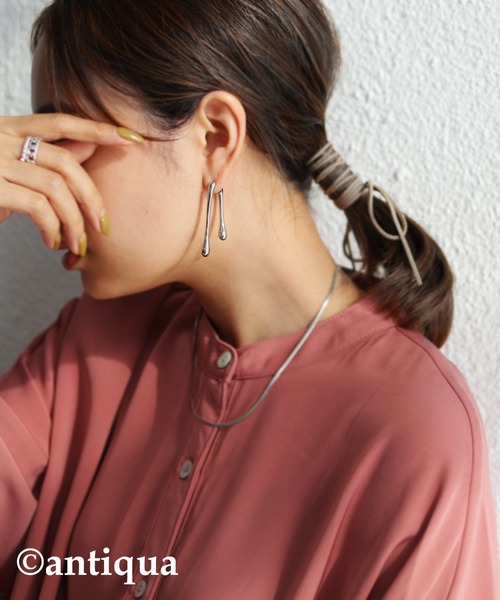 antiqua（アンティカ）の「センスのあるシンプルさ！雫デザインピアス（ピアス（両耳用）・レディース・シルバー/ゴールド・FREE）」の8枚目の写真