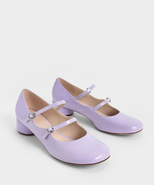 CHARLES & KEITH(チャールズ & キース)の「パテントダブルストラップ メリージェーン / Patent Double-Strap Mary Janes(パンプス・レディース・ブラック/オフホワイト/ライラック・22.5cm/23cm/23.5cm/24.5cm/25cm/25.5cm)」の8枚目の写真