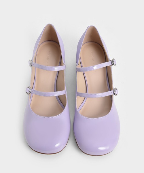 CHARLES & KEITH(チャールズ & キース)の「パテントダブルストラップ メリージェーン / Patent Double-Strap Mary Janes(パンプス・レディース・ブラック/オフホワイト/ライラック・22.5cm/23cm/23.5cm/24.5cm/25cm/25.5cm)」の12枚目の写真