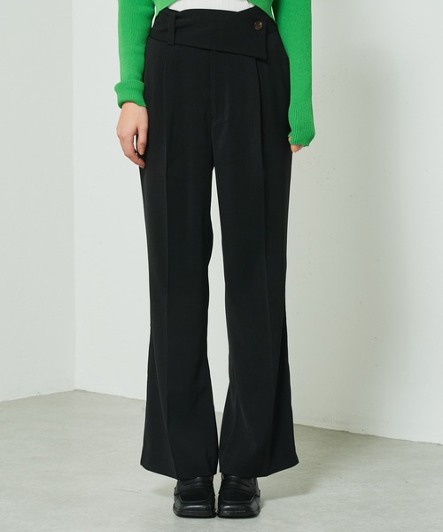 Lui's（ルイス）の「クロスベルトフレアパンツ（スラックス・レディース・ブラック/ブルー/ライトグリーン・FREE）」の10枚目の写真