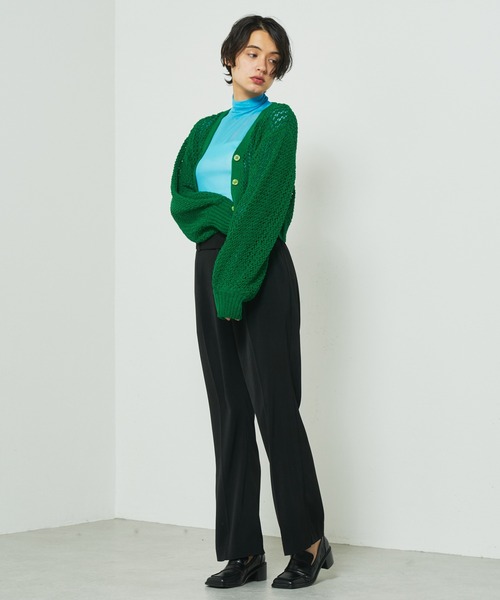 Lui's（ルイス）の「クロスベルトフレアパンツ（スラックス・レディース・ブラック/ブルー/ライトグリーン・FREE）」の7枚目の写真