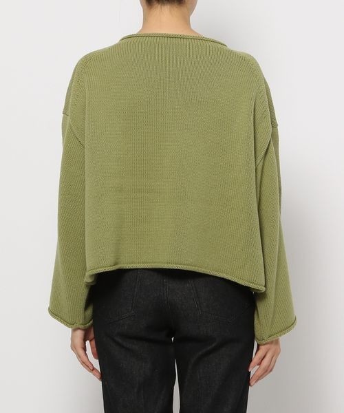 LOWRYS FARM（ローリーズファーム）の「クロップドクルンニットＬＳ　263039（ニット/セーター・レディース・オフホワイト/ブラック/グリーン/ピンク・FREE）」の12枚目の写真