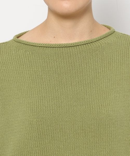 LOWRYS FARM（ローリーズファーム）の「クロップドクルンニットＬＳ　263039（ニット/セーター・レディース・オフホワイト/ブラック/グリーン/ピンク・FREE）」の13枚目の写真