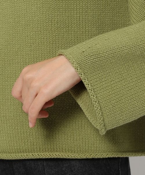 LOWRYS FARM（ローリーズファーム）の「クロップドクルンニットＬＳ　263039（ニット/セーター・レディース・オフホワイト/ブラック/グリーン/ピンク・FREE）」の15枚目の写真