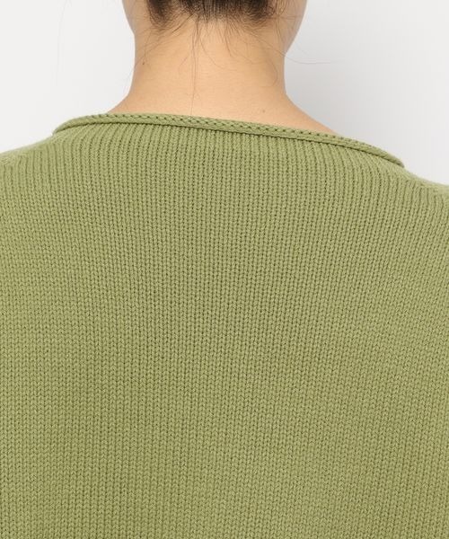 LOWRYS FARM（ローリーズファーム）の「クロップドクルンニットＬＳ　263039（ニット/セーター・レディース・オフホワイト/ブラック/グリーン/ピンク・FREE）」の17枚目の写真