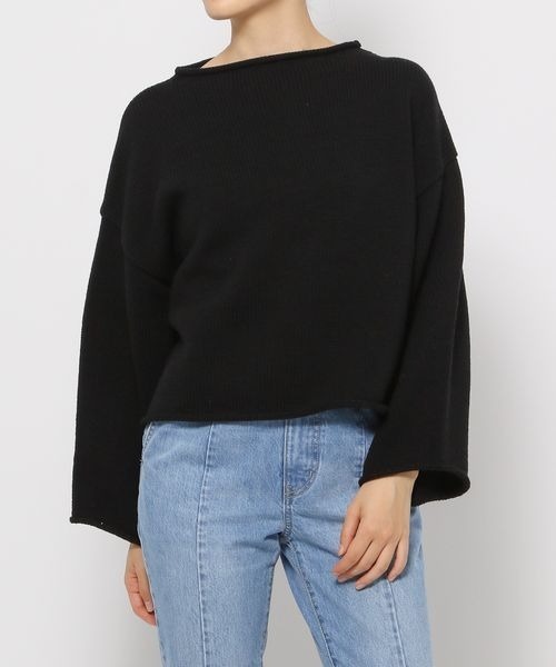 LOWRYS FARM（ローリーズファーム）の「クロップドクルンニットＬＳ　263039（ニット/セーター・レディース・オフホワイト/ブラック/グリーン/ピンク・FREE）」の22枚目の写真