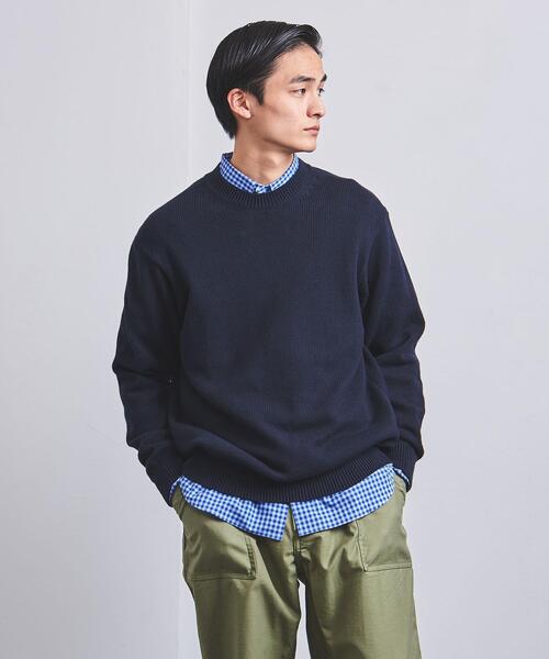 UNITED ARROWS(ユナイテッドアローズ)の「<UNITED ARROWS > オーガニックコットン ミドルゲージ クルーネック(ニット/セーター・メンズ・ライトグレー/オフホワイト/ライム/シャーベット/ネイビー/ダークグレー・M/XL/S/L)」の5枚目の写真