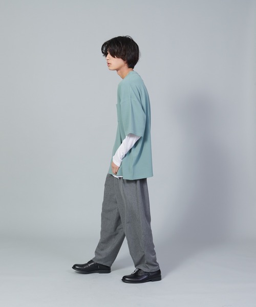 UNIIT(ユニット)の「【UNIIT/ユニット】フクレジャガードリアルレイヤードルーズTシャツ 7分袖ポケットTシャツ 天竺ロンT セットアップ(Tシャツ/カットソー・メンズ・グリーン/ベージュ/ブラック・SMALL/MEDIUM/LARGE)」の10枚目の写真