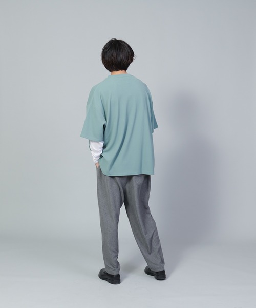 UNIIT(ユニット)の「【UNIIT/ユニット】フクレジャガードリアルレイヤードルーズTシャツ 7分袖ポケットTシャツ 天竺ロンT セットアップ(Tシャツ/カットソー・メンズ・グリーン/ベージュ/ブラック・SMALL/MEDIUM/LARGE)」の9枚目の写真