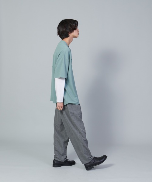 UNIIT(ユニット)の「【UNIIT/ユニット】フクレジャガードリアルレイヤードルーズTシャツ 7分袖ポケットTシャツ 天竺ロンT セットアップ(Tシャツ/カットソー・メンズ・グリーン/ベージュ/ブラック・SMALL/MEDIUM/LARGE)」の8枚目の写真
