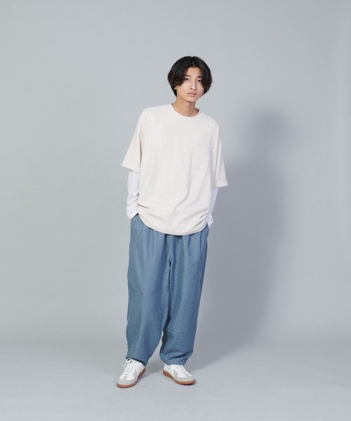 UNIIT(ユニット)の「【UNIIT/ユニット】フクレジャガードリアルレイヤードルーズTシャツ 7分袖ポケットTシャツ 天竺ロンT セットアップ(Tシャツ/カットソー・メンズ・グリーン/ベージュ/ブラック・SMALL/MEDIUM/LARGE)」の21枚目の写真
