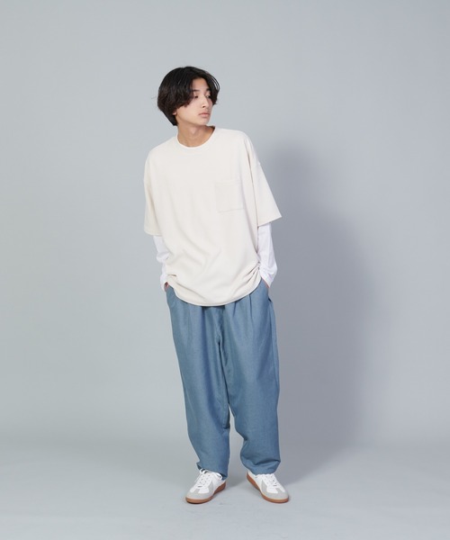 UNIIT(ユニット)の「【UNIIT/ユニット】フクレジャガードリアルレイヤードルーズTシャツ 7分袖ポケットTシャツ 天竺ロンT セットアップ(Tシャツ/カットソー・メンズ・グリーン/ベージュ/ブラック・SMALL/MEDIUM/LARGE)」の20枚目の写真