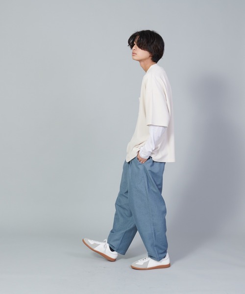 UNIIT(ユニット)の「【UNIIT/ユニット】フクレジャガードリアルレイヤードルーズTシャツ 7分袖ポケットTシャツ 天竺ロンT セットアップ(Tシャツ/カットソー・メンズ・グリーン/ベージュ/ブラック・SMALL/MEDIUM/LARGE)」の19枚目の写真