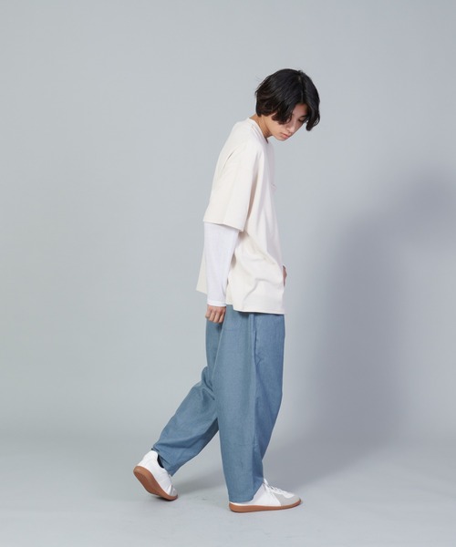 UNIIT(ユニット)の「【UNIIT/ユニット】フクレジャガードリアルレイヤードルーズTシャツ 7分袖ポケットTシャツ 天竺ロンT セットアップ(Tシャツ/カットソー・メンズ・グリーン/ベージュ/ブラック・SMALL/MEDIUM/LARGE)」の18枚目の写真