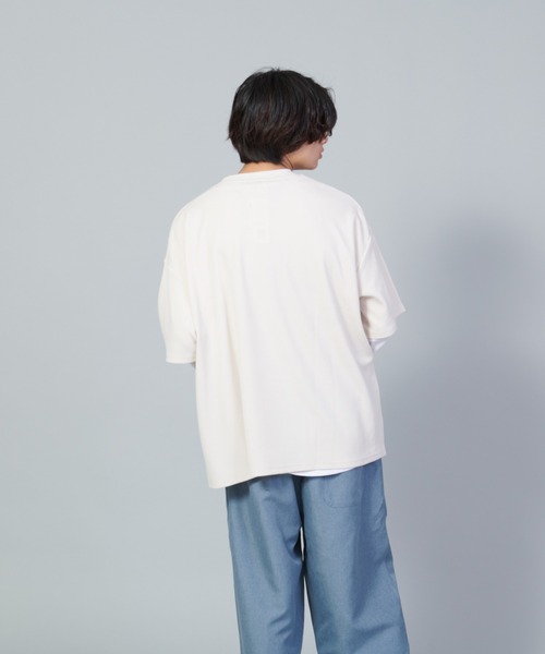 UNIIT(ユニット)の「【UNIIT/ユニット】フクレジャガードリアルレイヤードルーズTシャツ 7分袖ポケットTシャツ 天竺ロンT セットアップ(Tシャツ/カットソー・メンズ・グリーン/ベージュ/ブラック・SMALL/MEDIUM/LARGE)」の14枚目の写真
