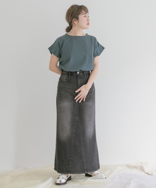 ITEMS URBANRESEARCH（アイテムズ アーバンリサーチ）の「デニムリメイクスカート（デニムスカート・レディース・ブラック/インディゴブルー・MEDIUM/SMALL）」の8枚目の写真