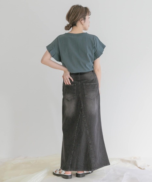 ITEMS URBANRESEARCH（アイテムズ アーバンリサーチ）の「デニムリメイクスカート（デニムスカート・レディース・ブラック/インディゴブルー・MEDIUM/SMALL）」の10枚目の写真