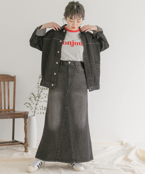 ITEMS URBANRESEARCH（アイテムズ アーバンリサーチ）の「デニムリメイクスカート（デニムスカート・レディース・ブラック/インディゴブルー・MEDIUM/SMALL）」の13枚目の写真